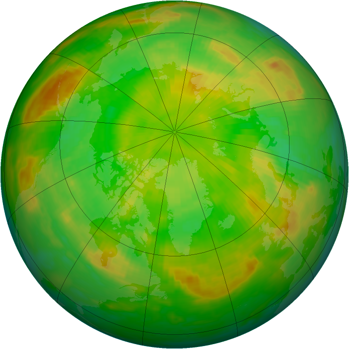 Arctic ozone map for 20 June 1991